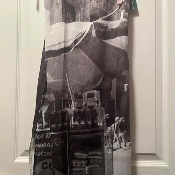 NWT Basic Pleasure Mode Bowtie City Print Satin Dress - Picture 13 of 14